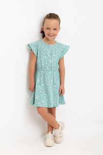 Платье детское CROCKID М 3547, мятный зеленый, волшебный сад, 116
