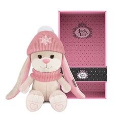 Мягкая Игрушка Maxitoys Зайка в Розовом Шарфе и Шапочке со Снежинкой X-JL-032207-20