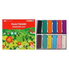 Пластилин «Цветик», 12 цветов, 180 г, со стеком No Brand
