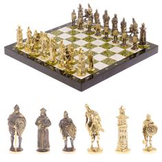Шахматы Уральский сувенир Богатыри мрамор змеевик доска 40х40 см