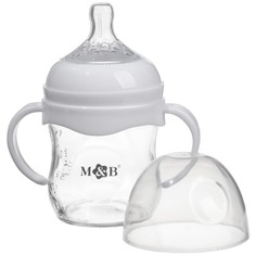 Бутылочка для кормления O50 ШГ 120 мл., стекло, цвет белый Mum&Baby