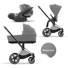 Коляска 3 в 1 Cybex Priam IV Chrome Brown, Mirage Grey