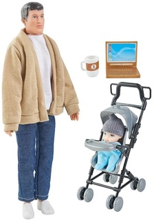 Игровой набор Папа с сыном акс коляска I1744270 Max&Jessi