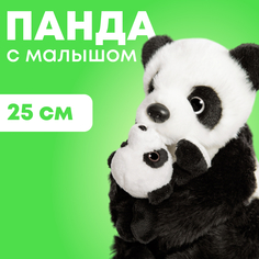 Мягкая игрушка Maxitoys реалистичная панда с детенышем ML-SO-130222-25-20 черный