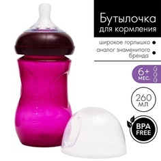 Бутылочка для кормления, Natural, 260 мл., +6мес., широкое горло 50 мм Mum&Baby