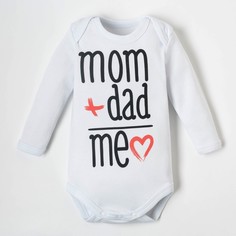 Боди детское Крошка Я Mom+Dad, Белый, 74