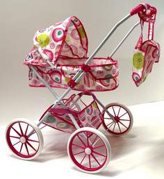 Коляска-люлька для кукол Soni Kids розовый, металлический каркас, 72х64х35 см