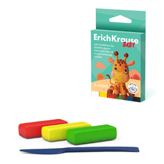 Пластилин мягкий ErichKrause Baby на растительной основе с Алоэ Вера 6 цветов, 90 г 61320