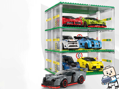 Конструктор Sembo Block, гараж для 6 гоночных машин AUTOBAGS, для мальчика 6+, 130 деталей