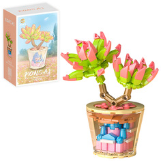 Конструктор Цветы в горшке Эхеверия Шавиана серия Bonsai 173 детали Mange