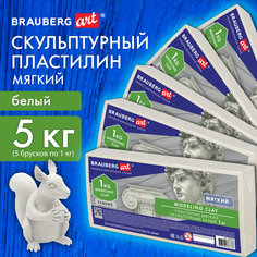 Пластилин скульптурный Brauberg Art Classic, 880994, белый, набор 5 шт, 5 кг