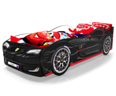 Кровать-машина Турбо Черный Турбо, Без подсветки Киндер