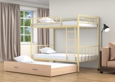 Двухъярусная кровать 4 сезона Валенсия 120 выкатная бежевый