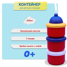 Контейнер Kiidsy полипропилен силикон 3 шт 450 мл 219936404