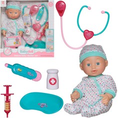 Игровой набор Junfa Пупс My Sweet Love 35 см Доктор (в комбинезоне в горошек) WJ-36789