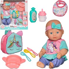 Игровой набор Junfa My Sweet Love playset Пупс 35 см c сумочкой Единорог WJ-36783
