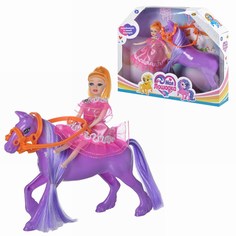 Игровой набор ABtoys Моя лошадка Куколка и фиолетовая лошадка PT-01458/фиолетовая