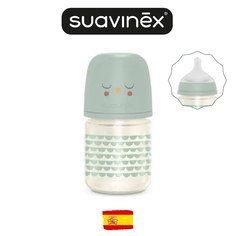 Детская стеклянная бутылочка Suavinex с рождения 0+ зеленый 120 мл