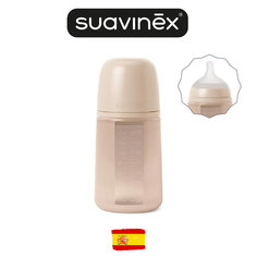 Детская силиконовая бутылочка Suavinex Colour Essence 240 мл с соской от 3-х месяцев