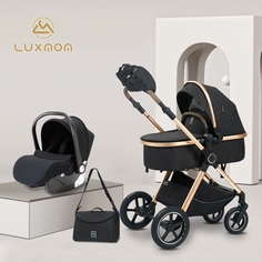 Коляска-трансформер 3 в 1 Luxmom A6, черный