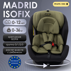 Автокресло MamiOsa Madrid ISOFIX цвет черно-зеленый гр 0+ I II III вес до 36 кг