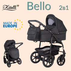 Детская коляска 2 в 1 Kitelli Bello 05 черный меланж рама черная