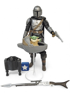 Фигурка StarFriend Звездные войны Мандалорец с малышом Йодой Star Wars подвижная 16 см