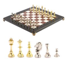 Шахматы Уральский сувенир Стаунтон доска 36х36 см мрамор, лемезит