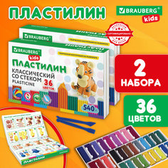 Пластилин Brauberg Kids 881060 для лепки детский набор 2 шт x 36 цветов
