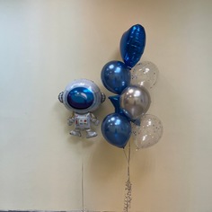 Набор шаров с гелием №568 Космонавт, 5 шт No Brand