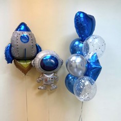 Набор шаров с гелием №570 Космос, 5 шт No Brand