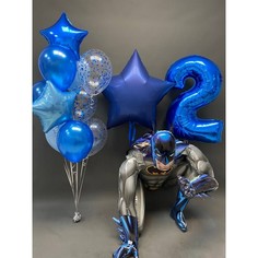 Набор шаров с гелием 278 - с цифрой 2 и бетменом No Brand