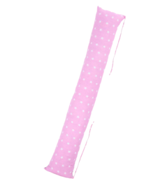 Наволочка Body Pillow на подушку-валик для беременных, 145x25 см, звезды серо-розовые