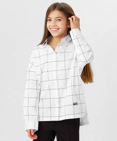 Рубашка в клетку белая Button Blue (170)