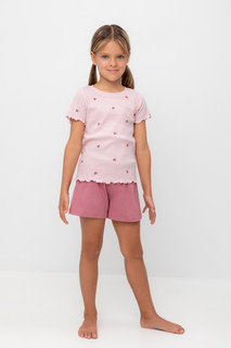 Пижама детская CROCKID М 3488-1, М 3056_SH, розовый, 140