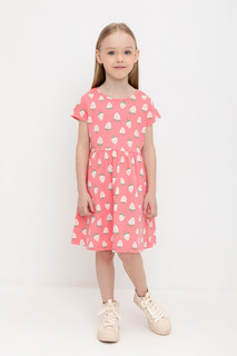 Платье детское CROCKID М 2508, лубнично-розовый, клубника, 122