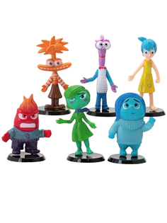 Фигурки Головоломка StarFriend 6 эмоций Inside Out на подставках неподвижные 7,5-9,5 см