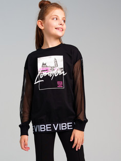 Лонгслив детский PlayToday 32421312, черный, 140