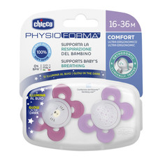 Пустышка Physio Comfort силиконовая 16-36 мес. 2 шт. Розовый Chicco
