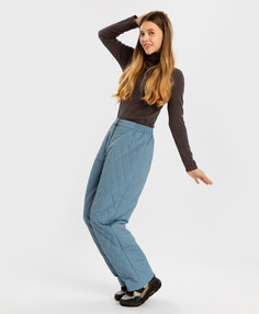 Брюки утепленные демисезонные стеганые синие для девочки Button Blue, 164, 224BBGJC6405