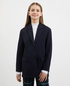 Жакет с карманами синий для девочки Gulliver, 140, 224GSGC1901