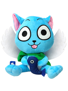 Мягкая игрушка аниме Хвост феи кот Хэппи с рыбкой Fairy Tail 30х16х24 см Star Friend