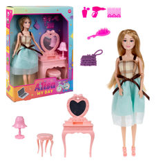 Кукла Alisa My Day игровой набор с аксессуарами, с туалетным столиком, 29 см 1toy