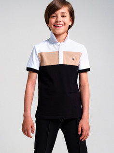 Поло детское PlayToday 22417058, белый, черный, бежевый, 170