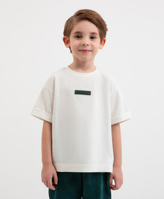 Футболка с акварельным принтом на спинке белая для мальчика Gulliver (104)