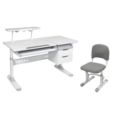 Детская парта Cubby с надстройкой и стул Ortensia + SST3D Grey