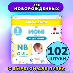 Подгузники MOMI Comfort Care MEGA PACK NB 0-5 кг 102 шт