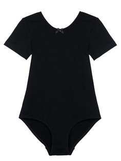 Боди трикотажное для девочек PlayToday, черный, 122