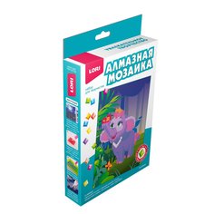 Алмазная мозаика 15x20 детская (неполное заполнение) Слонёнок в к 24,3x15,3x3,4 см Lori