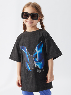 Футболка детская Happy Baby 88211, black (butterfly), 104